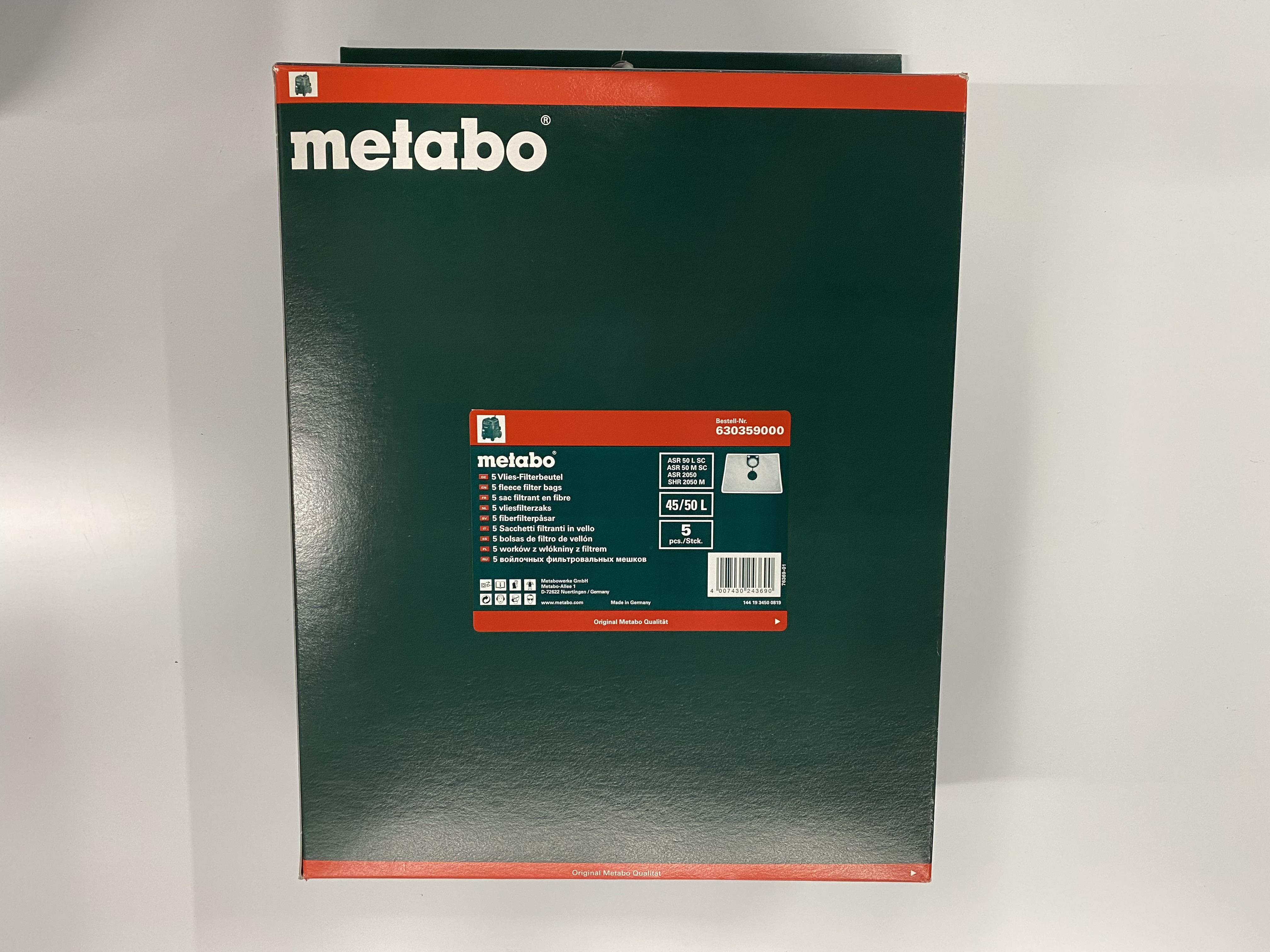 Vlies-Filterbeutel für METABO Staub- und Allessauger