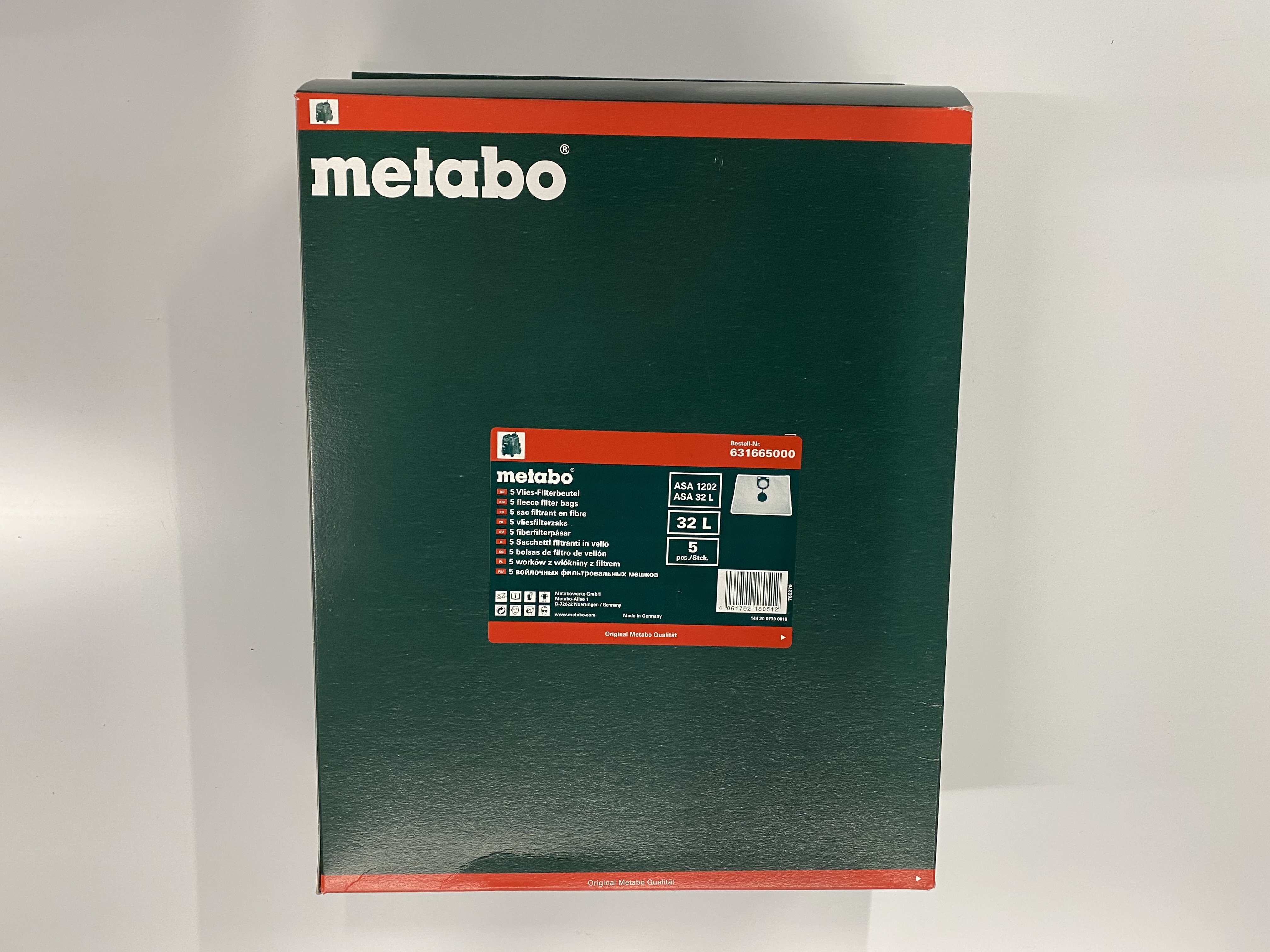 Vlies-Filterbeutel für METABO Staub- und Allessauger