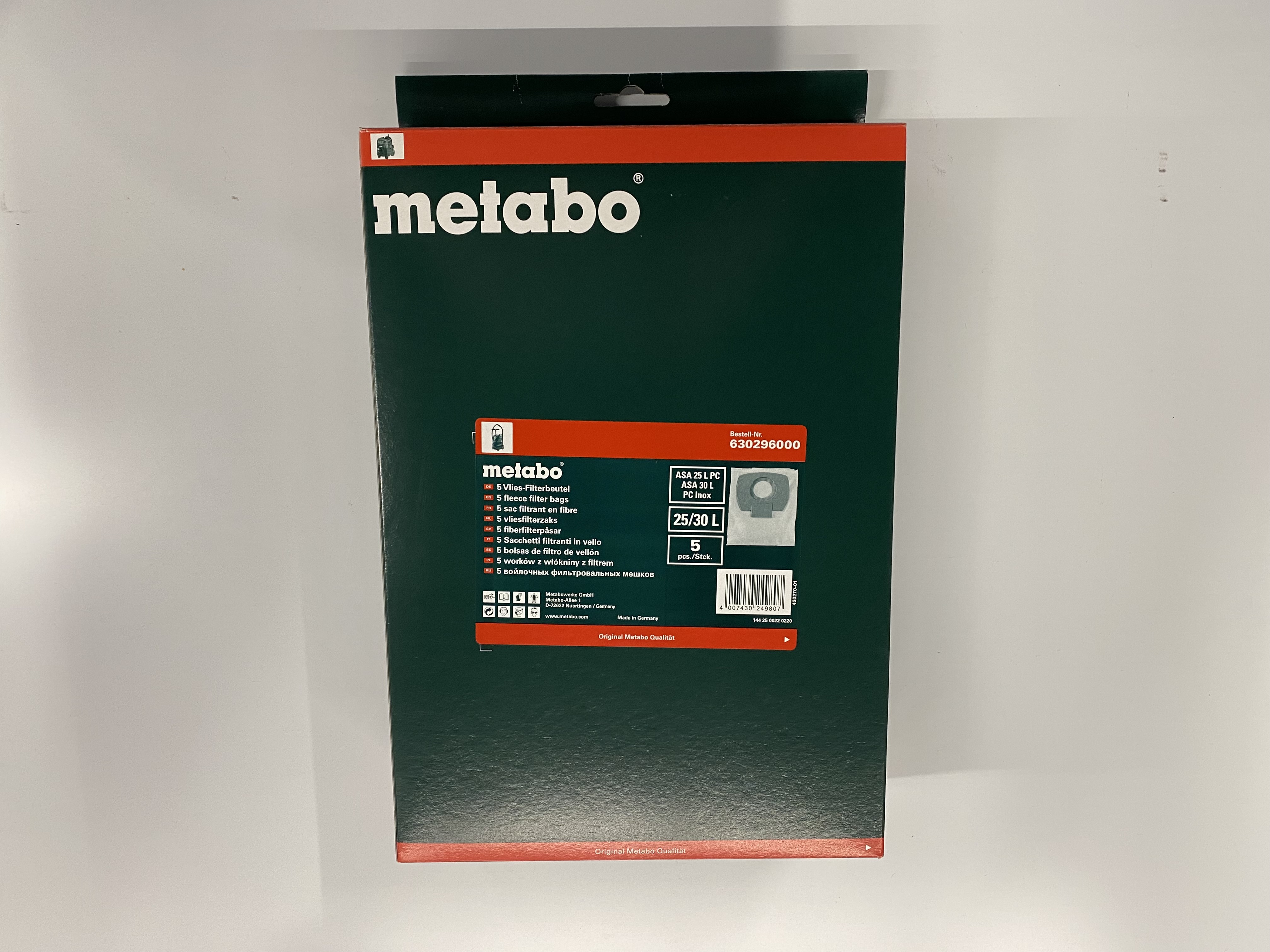 Vlies-Filterbeutel für METABO Staub- und Allessauger